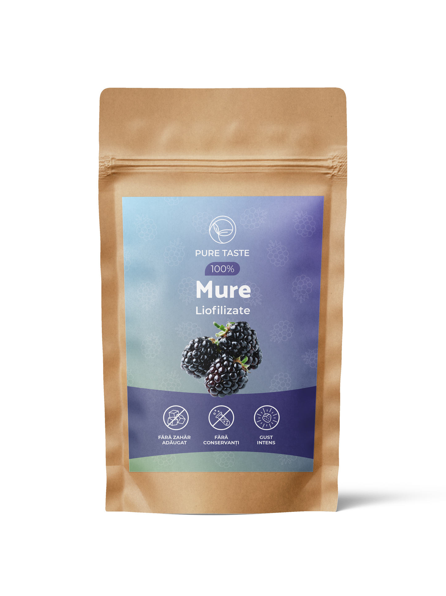 Mure liofilizate Pure Taste, 100% Naturale, Fără Zahăr Adăugat, 30g